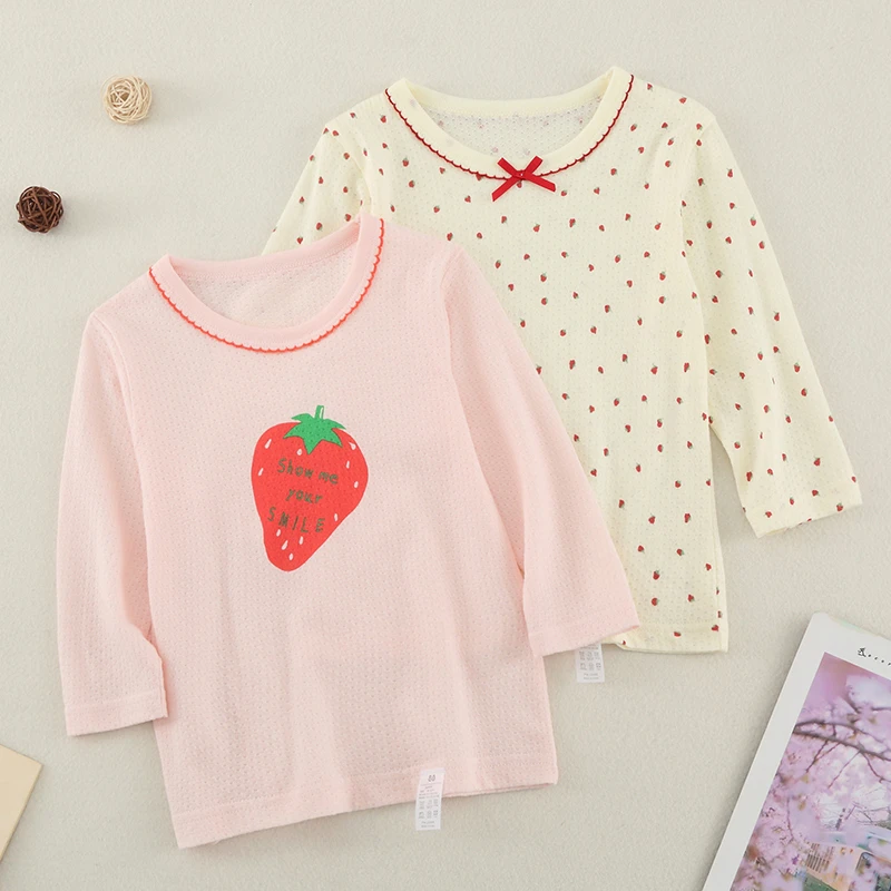 雨的印记女童长袖T恤宝宝空调服家居服中小童内穿打底衫婴儿上衣