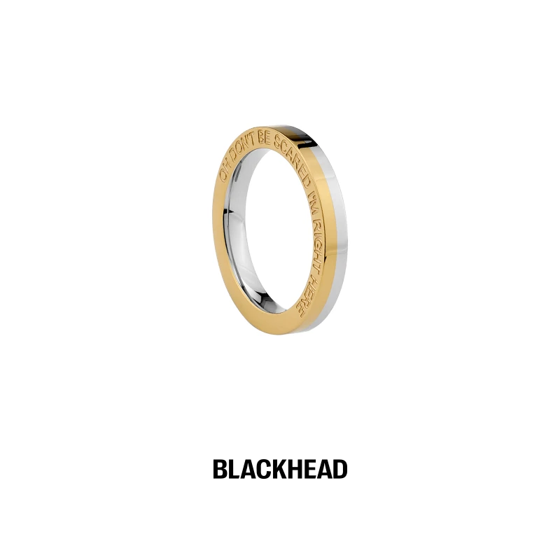 BLACK HEAD/黑头 钛钢戒指 双色单环钛钢指环