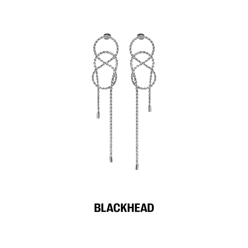 BLACK HEAD/黑头 钛钢耳饰 链条缠绕式钛钢耳环【专享】