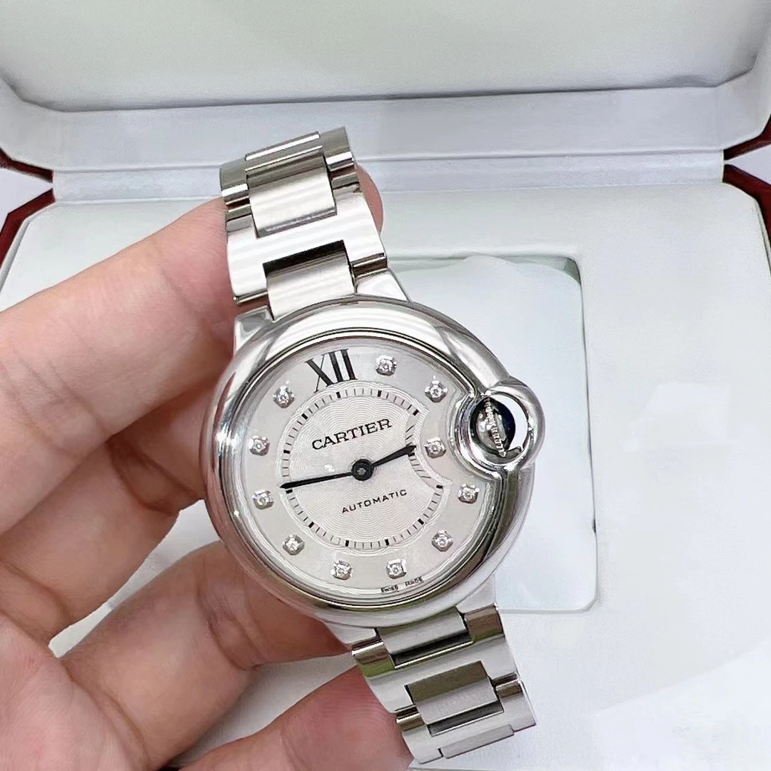 95新 Cartier/卡地亚 蓝气球33mm内钻自动机械女手表
