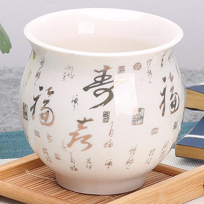 剑毫功夫小茶杯陶瓷茶盏茶碗家用品茗杯紫砂主人杯青花瓷泡茶白瓷
