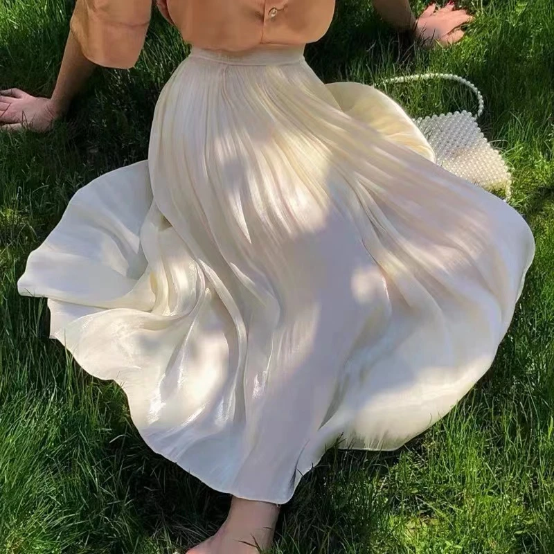 半身裙春夏新款款琉璃纱裙A字裙大摆裙【春夏新款 主播推荐】