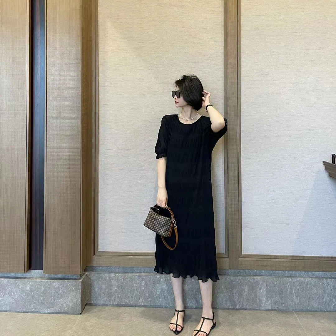 【程发发】压褶肌理感连衣裙7179