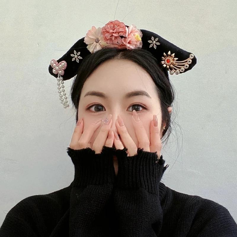 宫廷格格洗脸发箍贵妃贵人古代宫廷头箍女孩汉服头饰发卡发饰通用-0