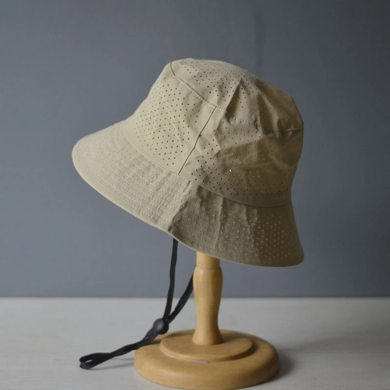 打孔网眼渔夫帽子夏季户外休闲速干透气薄款防紫外线遮阳钓鱼盆帽