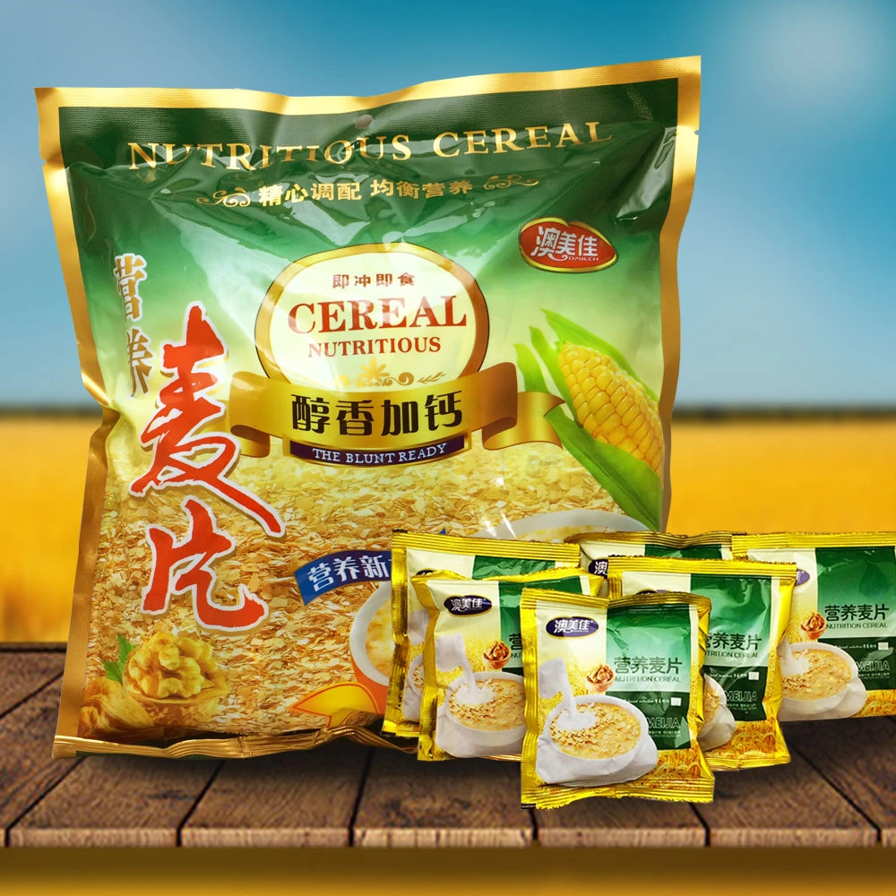 冲水奥美佳麦片营养早餐燕麦免煮老人小孩点心零食480克一包醇香