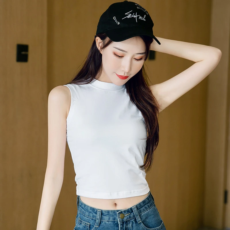 背心女内搭短款网红夏季可外穿紧身无袖t恤小个子显瘦打底上衣ins