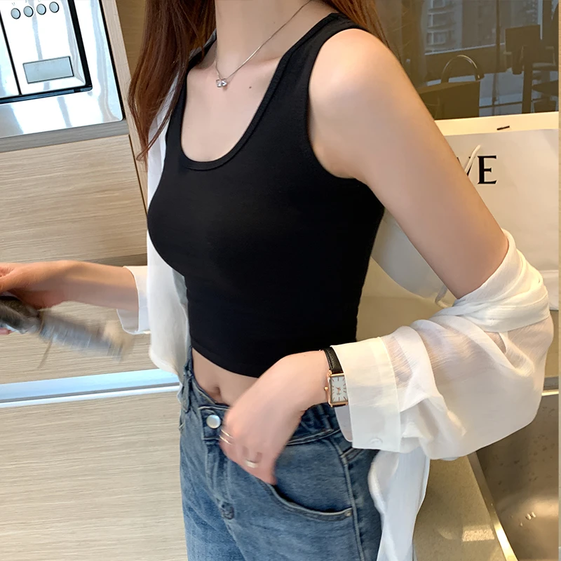 小吊带背心女网红抹胸外穿夏季美背显瘦内搭打底短款运动纯棉上衣