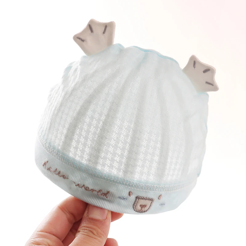 婴儿帽子夏季薄款宝宝无骨护卤门新生儿胎帽单层夏天初生儿婴幼儿