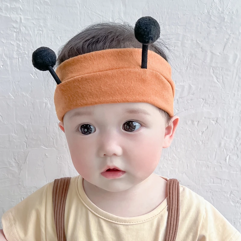 婴儿帽子夏季薄款宝宝可爱超萌网红韩卡通发带新生儿护囟门帽空顶