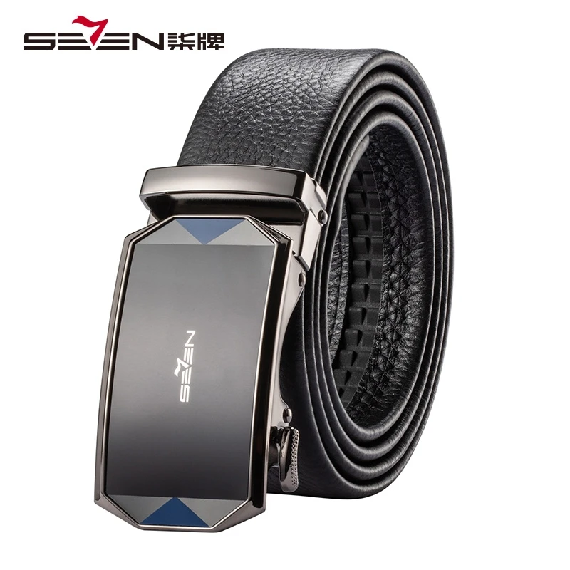 柒牌皮带男真皮自动扣新款年轻人职场商务百搭裤带腰带121P71040