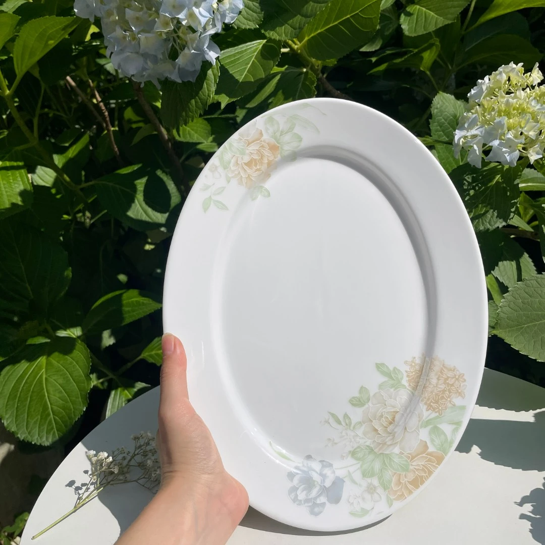 (花千骨高白泥12英寸鱼盘1只) 新品现代百搭景德镇高白瓷土鱼盘