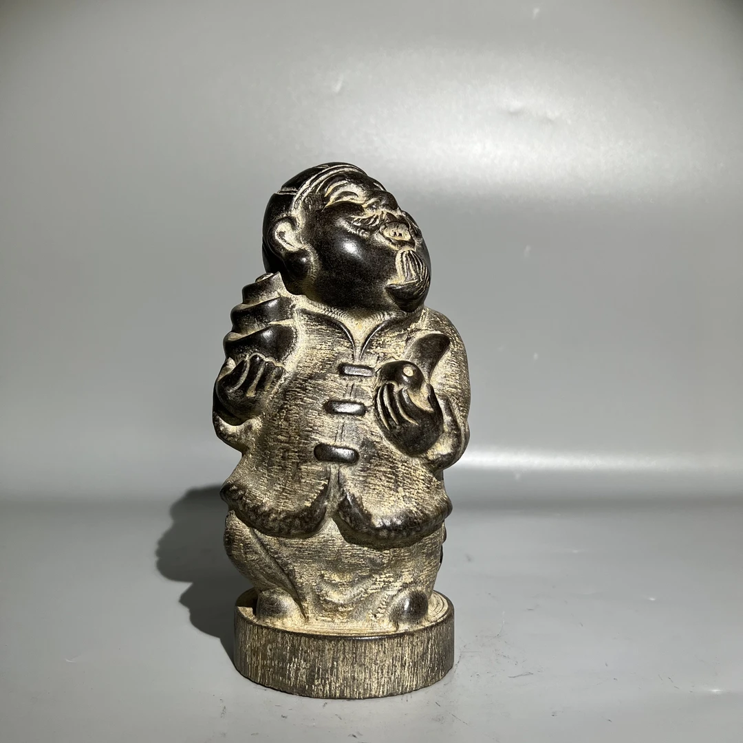 晋聚堂精致青石石雕地主小爷复古狮子装饰摆件雕塑中式工艺品