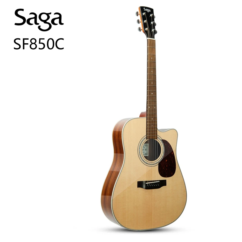 SAGA/萨伽SF850单板民谣吉他41寸新手初学者男女生面单木吉它