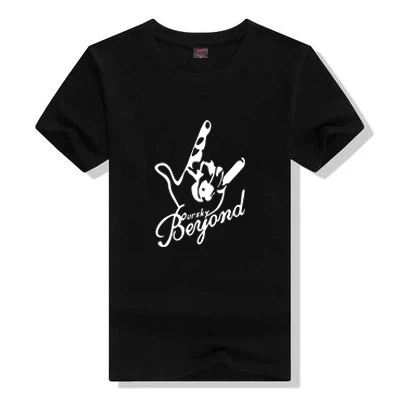 beyond摇滚乐队黄家驹纪念款 爱的手势 纯棉圆领短袖T恤 男女半袖