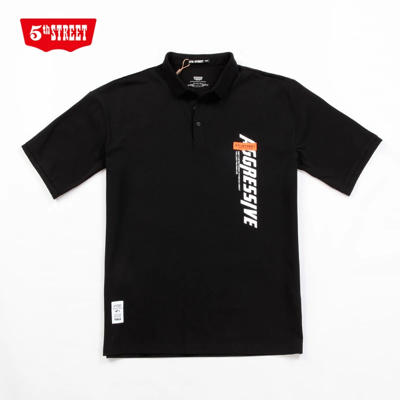 第五街夏季新款时尚休闲POLO衫男运动短袖翻领T恤671945-222B0
