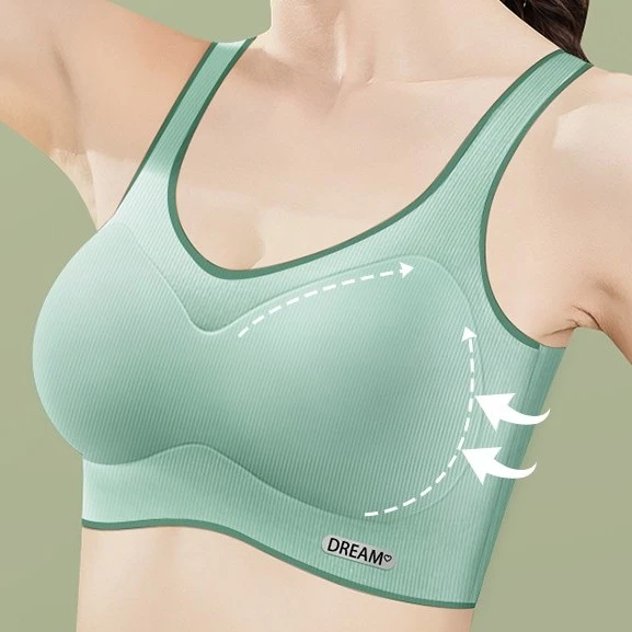 泰国乳胶内衣女士无痕无钢圈小胸聚拢收副乳防下垂文胸运动背心式
