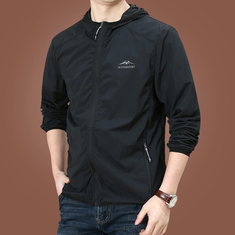 KPB冰丝夏季户外外套连帽薄款男士防紫外线钓鱼皮肤衣旅游轻薄