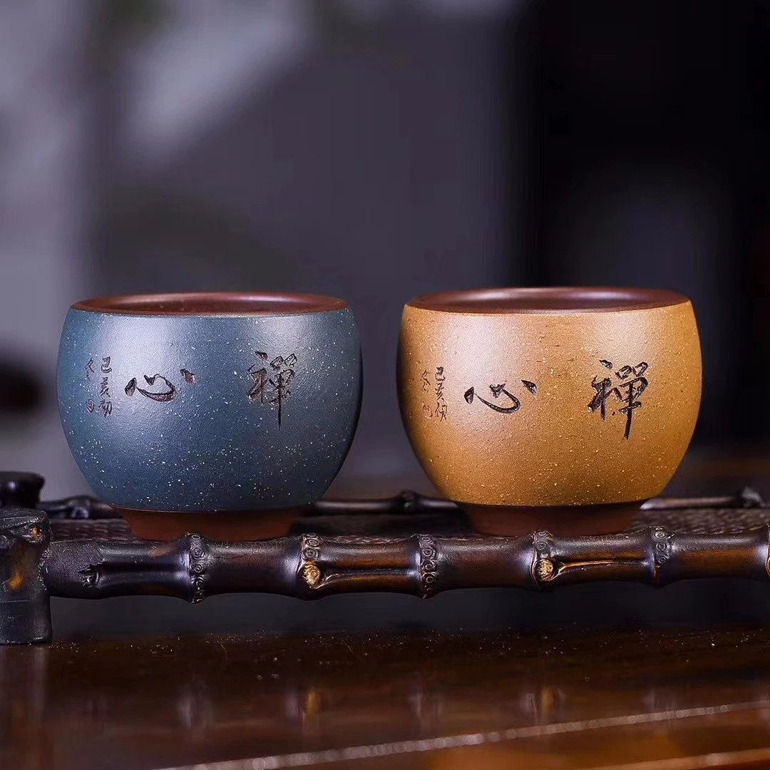 大号茶具家用一对装纯手工禅定杯泡茶杯功夫杯主人杯品茗杯全手工