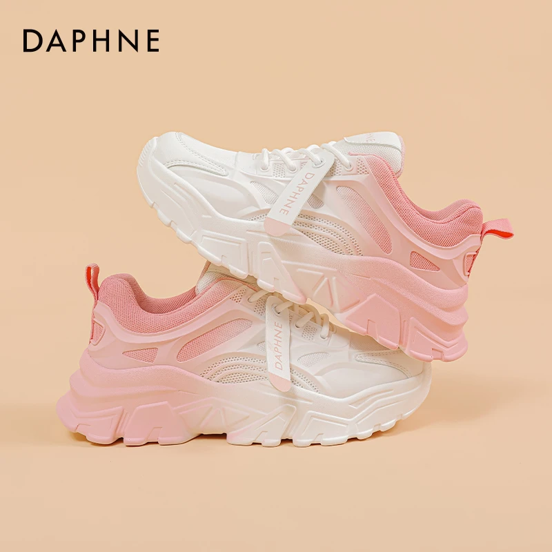 Daphne/达芙妮2025秋冬新款渐变色增高老爹鞋时尚百搭休闲鞋女鞋