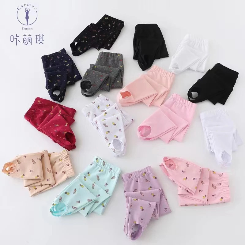 咔萌琪108女孩健美打底裤女童练功服踩脚裤袜儿童芭蕾舞蹈脚蹬裤1