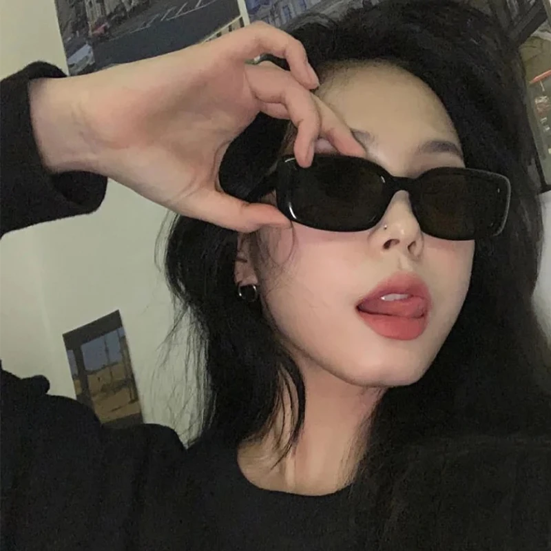 【颖儿专属】个性小窄框墨镜女欧美嘻哈凹造型太阳镜网红拍照眼镜