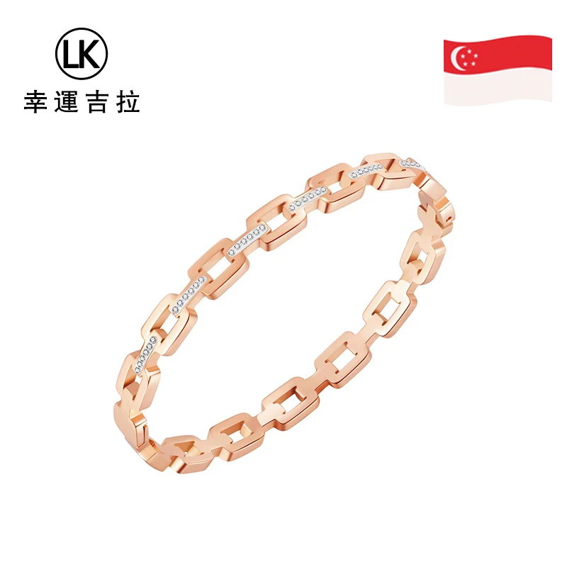 LUCKYKILA 合金合成锆石手镯 【范范专属】幸运吉拉镂空方格手镯