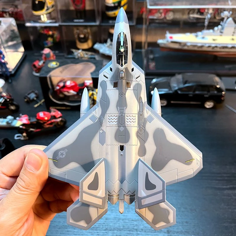 合金飞机F22猛禽隐形战斗机成品金属模型摆件起落架固定不可转动