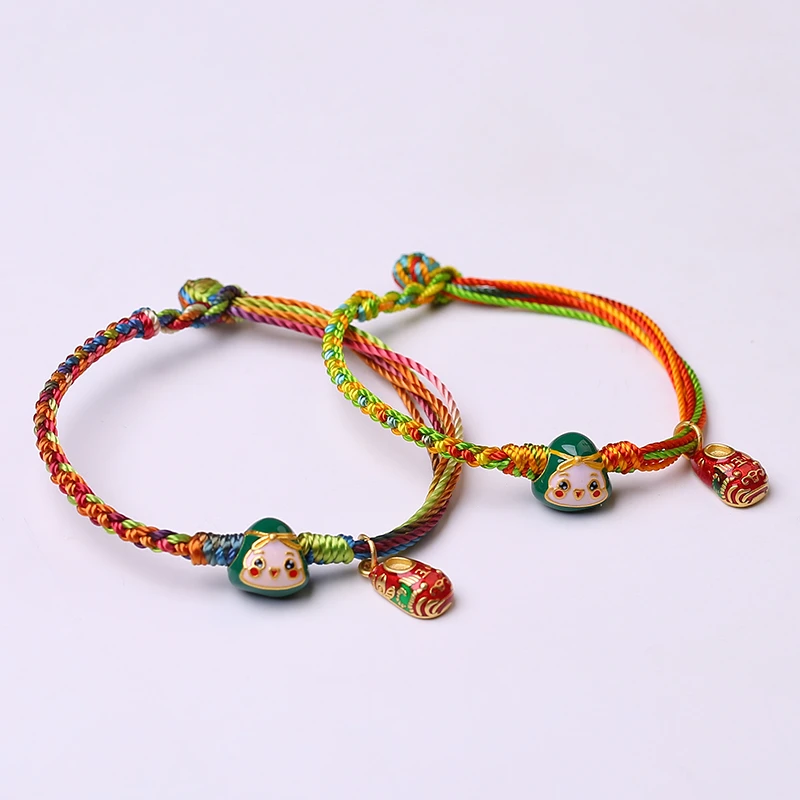真安顺 合成金属珐琅手链 端午节粽子手绳男女脚绳宝宝婴儿新品