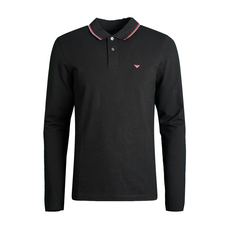 Emporio Armani/安普里奥·阿玛尼男EA商务休闲小标翻领长袖POLO衫