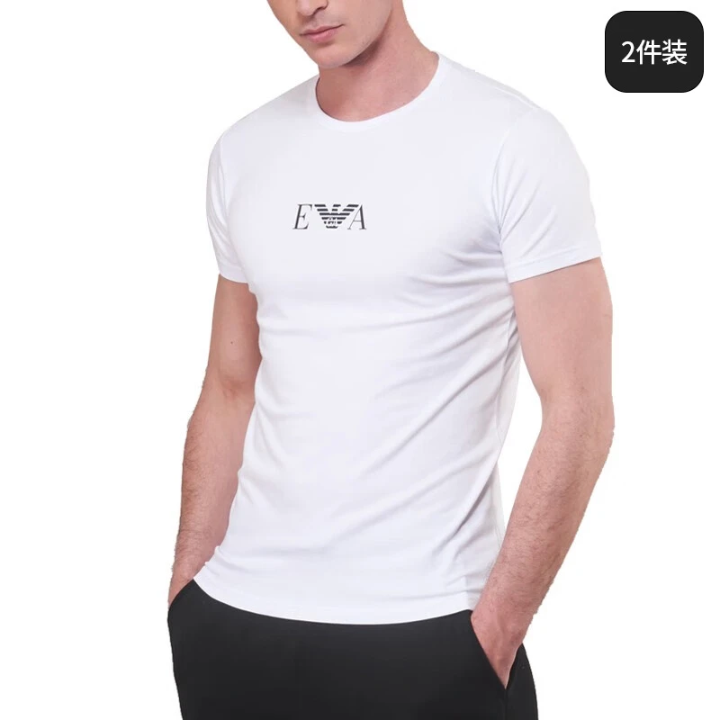 【断码福利】EA男士夏EA圆领短袖T恤2件装舒适透气半袖打底衫