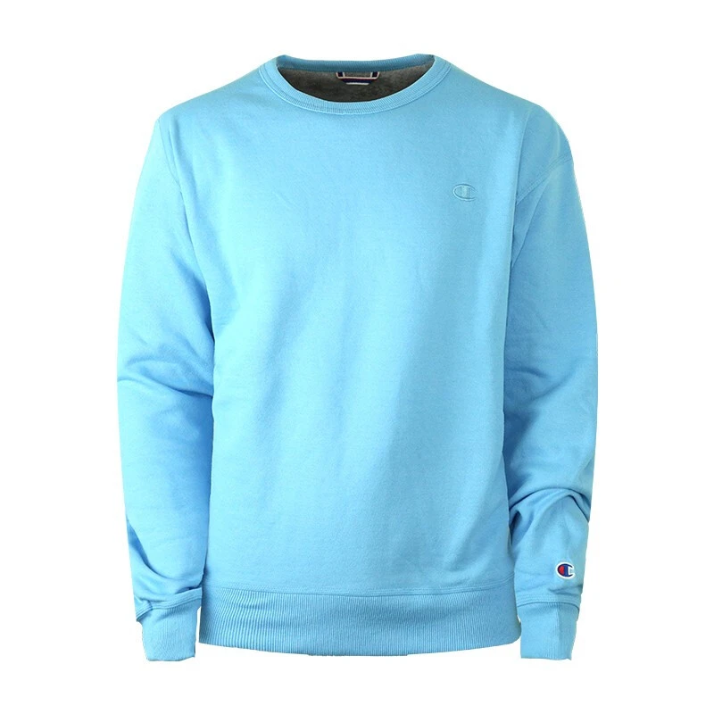 Champion男士休闲圆领情侣秋冬保暖卫衣蓝色刺绣宽松长袖户外上衣
