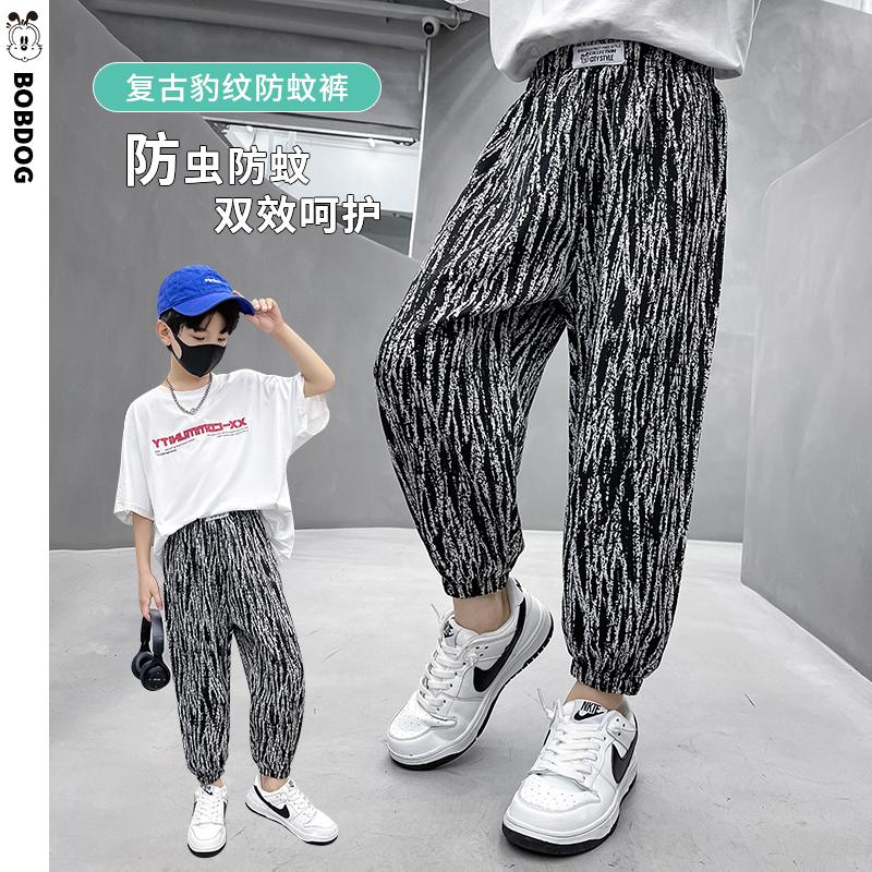 【巴布豆官方旗舰店】2022夏季时尚复古豹纹防蚊裤BCW2SK799
