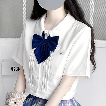 【小伬中】十字银河jk制服衬衫刺绣短袖上衣白色短甜美jk白衬衫