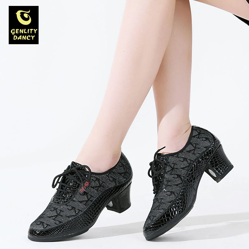 麽拉拉拉丁广场舞新款专业吉特巴爵士中跟软底舞蹈鞋交谊舞国标鞋