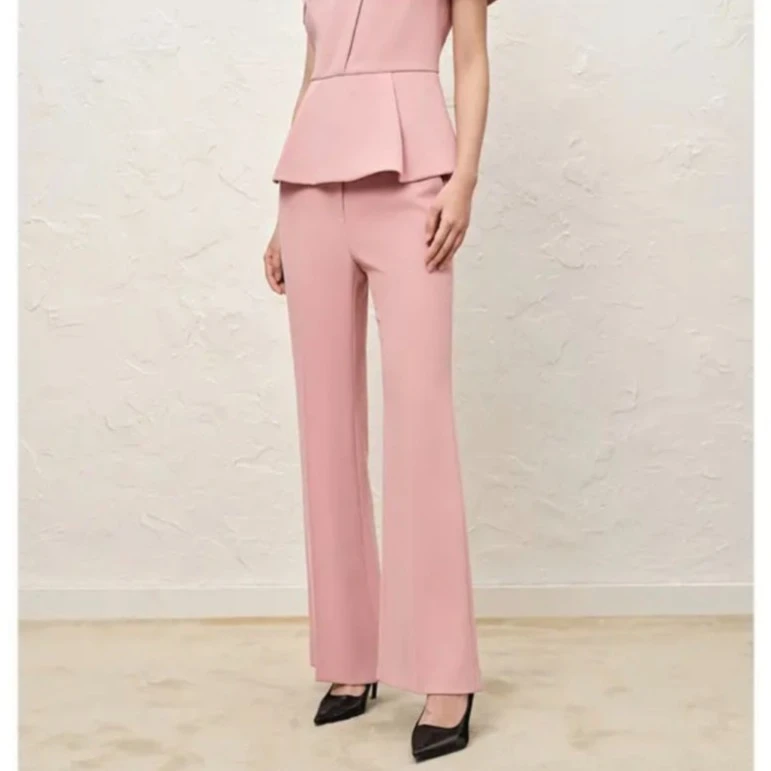 奥丽嘉朵2022秋季女装高腰春夏超显瘦阔腿时尚百搭女裤1C62320040