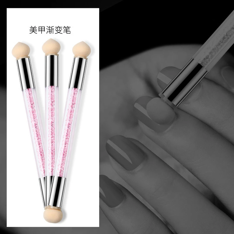 新款美甲晕染神器 双头海绵晕染笔点彩笔DIY指甲油胶渐变美甲工具