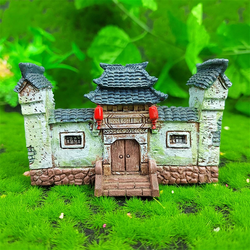 复古建筑房子小摆件吸水石假山水族鱼缸多肉微景观盆栽造景装饰品