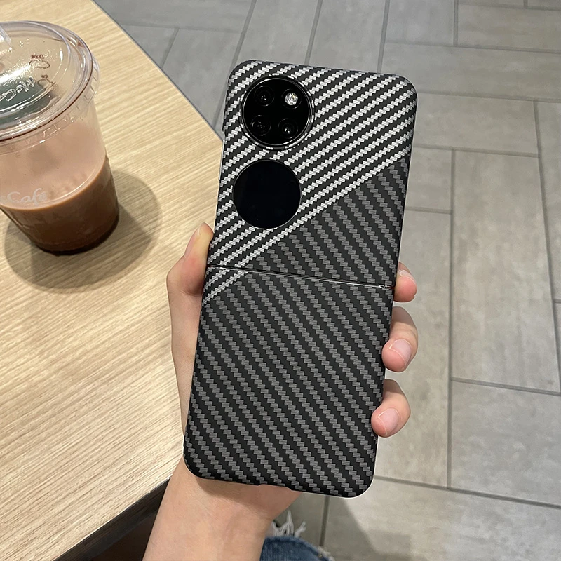 适用于华为p50pocket手机壳碳纤纹POCKETS保护壳pocket2超薄折叠