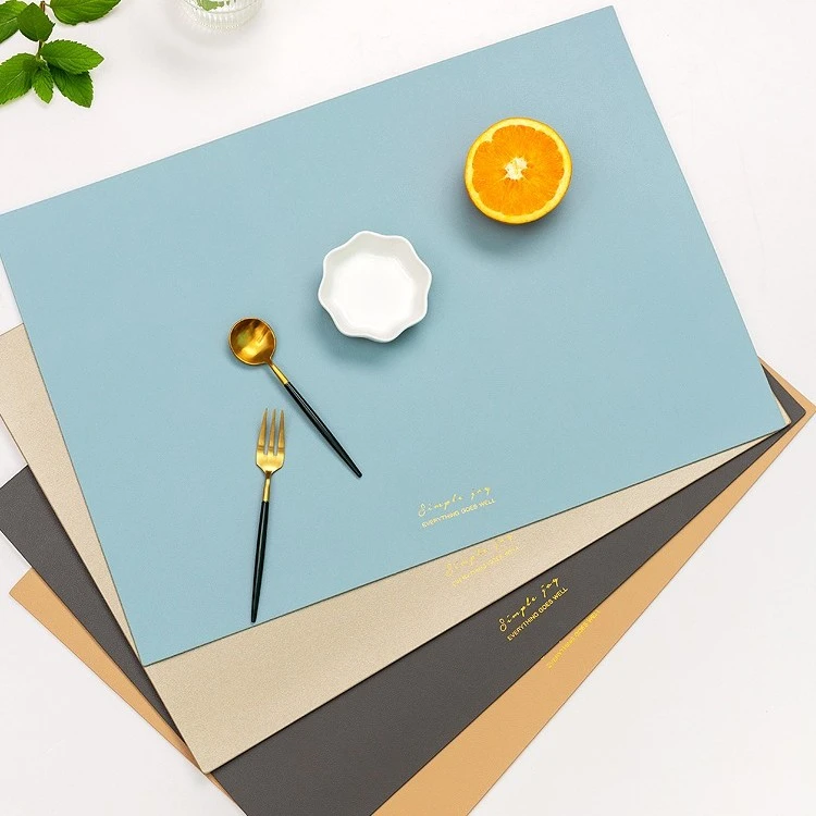 北欧风烫金皮革西餐垫防水防油防滑家用餐桌防烫隔热垫餐具垫高档
