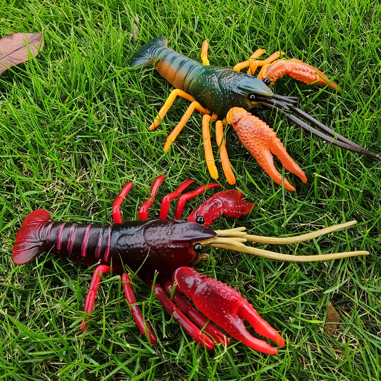 实心仿真小龙虾螃蟹模型海洋动物玩具塑胶龙虾道具儿童早教礼物