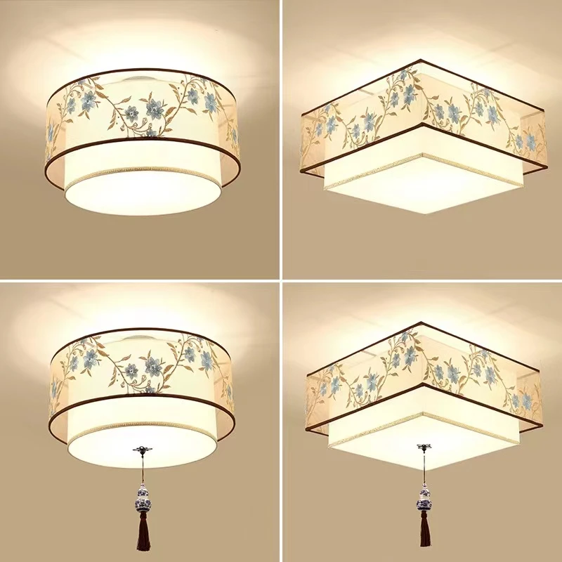 新中式吸顶灯现代简约卧室灯中国风主卧次卧书房灯仿古样板房灯具