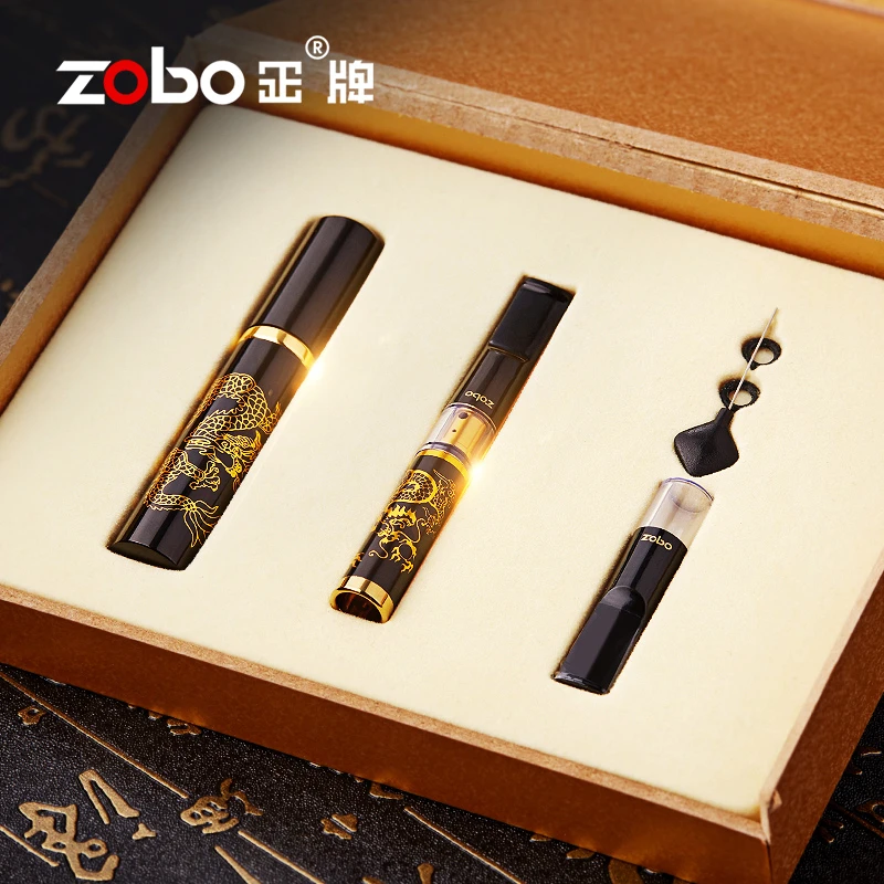 Zobo/正牌龙纹烟嘴循环型拉杆烟嘴过滤噐可清洗双重微孔过滤烟具