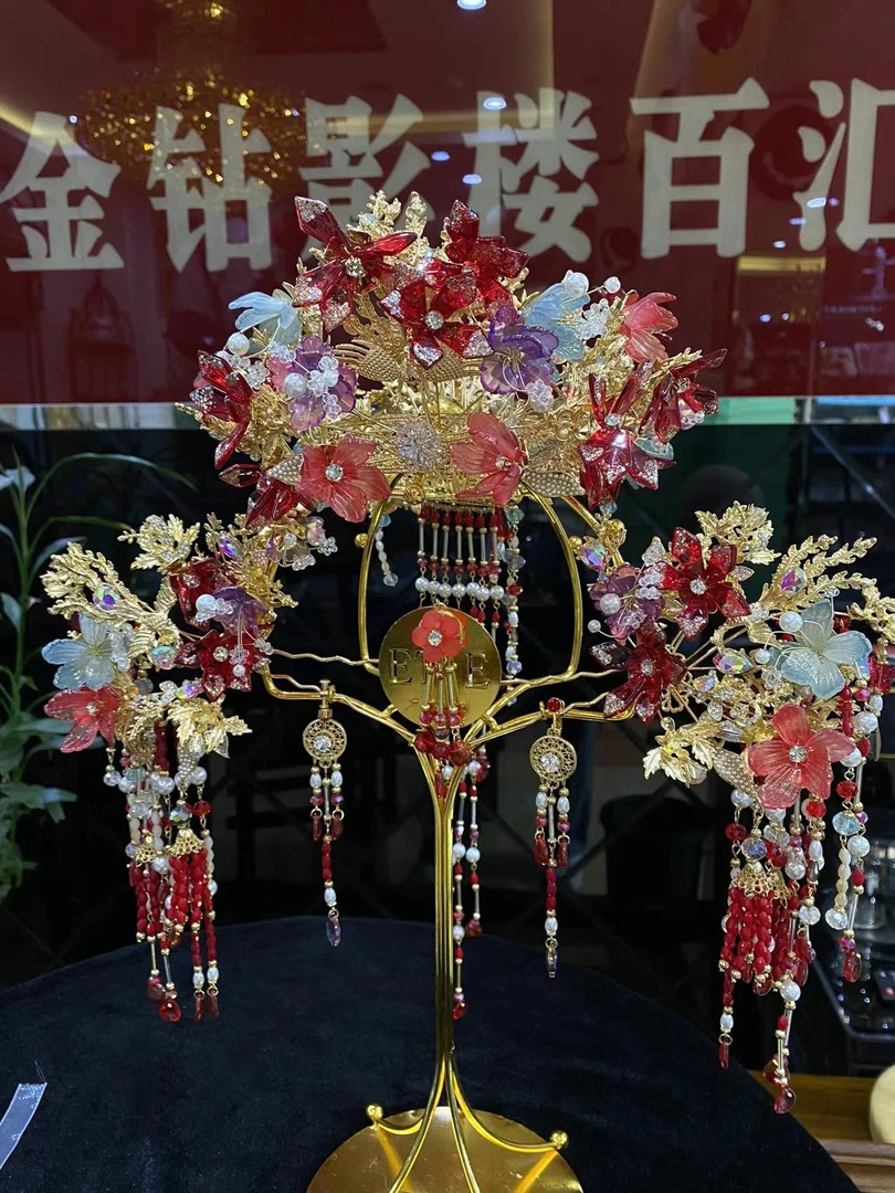 铜合金婚庆饰品 1566金钻新娘新款秀禾头饰