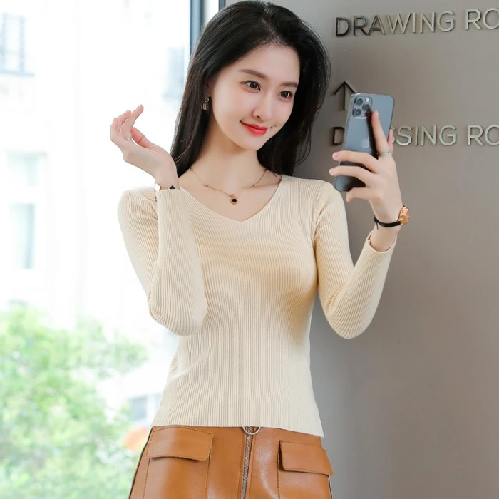 小款毛衣小个子修身内搭针织衫上衣女毛衫薄款秋冬百搭高腰打底衫