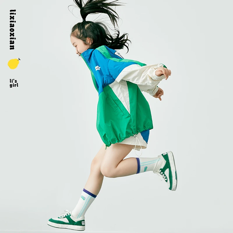 梨小闲原创童装男女童春秋儿童防风外套透气薄款中大童女童外套