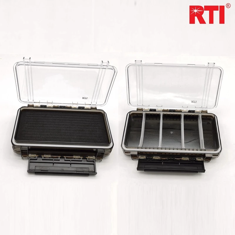 RTI路亚饵盒双层便携防水盒子钓鱼装备箱多功能软饵假饵收纳盒子