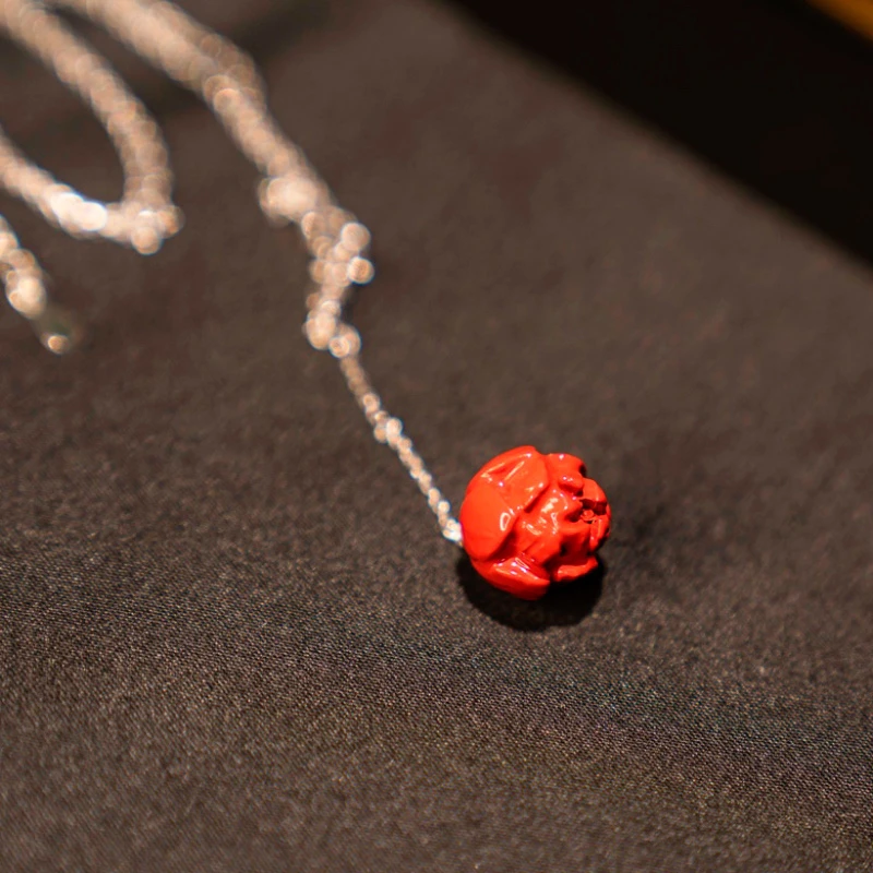 非金属珐琅项链 21ZDQ1022 走心 S925银 莲花菩提大漆 项链气质