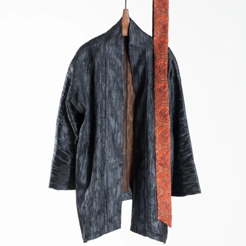 【走心品牌香云纱】外披22ZY2639新中式长款中式日常桑蚕丝高档