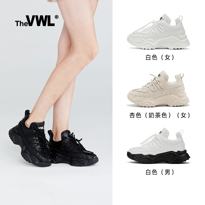 VWL谢娜浪姐嘉尔baby同款厚底增高老爹鞋春季男女齿轮运动小白鞋